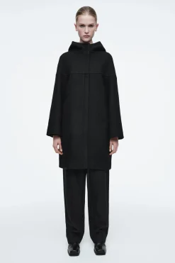 ABRIGO DE LANA HERVIDA CON CAPUCHA*COS Discount