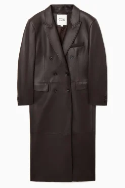 ABRIGO DE PIEL DE DOBLE BOTONADURA OVERSIZE*COS Clearance