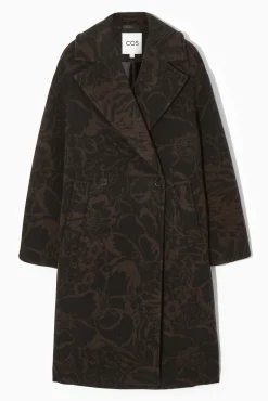 ABRIGO OVERSIZE, LANA, FLORAL, DOBLE BOTONADURA*COS Outlet