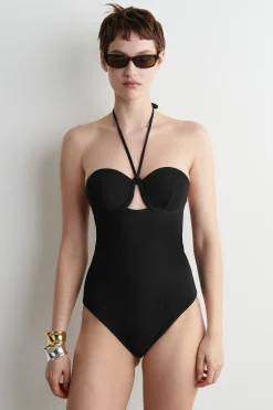 BAÑADOR DE CANALÉ CON ARO CUELLO HALTER*COS Clearance