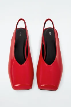 BAILARINAS CON TACÓN DE PIEL Y PUNTA CUADRADA*COS Sale