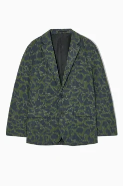 BLAZER DE BOTONADURA SENCILLA Y JACQUARD ANIMAL*COS Hot