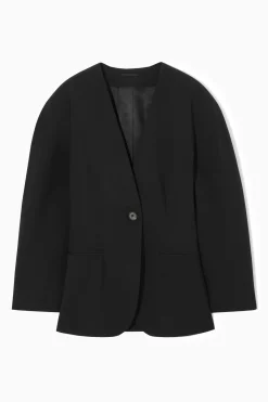 BLAZER DE LANA ESCULPIDO SIN CUELLO*COS Best