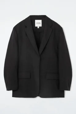 BLAZER DE LINO CON BOTONADURA SENCILLA RELAXED FIT*COS New