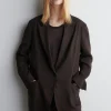 BLAZER DE LINO CON BOTONADURA SENCILLA*COS Sale