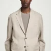 BLAZER DE LINO CON BOTONADURA SENCILLA*COS Fashion