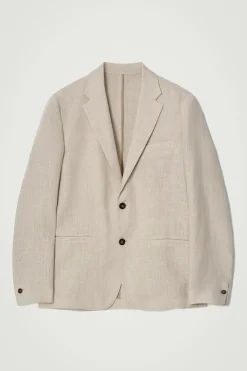 BLAZER DE LINO CON BOTONADURA SENCILLA*COS Fashion