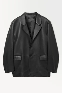BLAZER DE PIEL DE BOTONADURA SENCILLA*COS Clearance