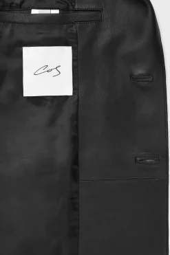 BLAZER DE PIEL DE BOTONADURA SENCILLA*COS Clearance
