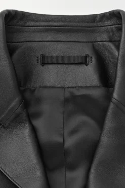 BLAZER DE PIEL DE BOTONADURA SENCILLA*COS Clearance