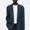 BLAZER OVERSIZE DE LOOK DENIM Y HOMBROS EXAGERADOS*COS Best