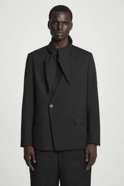 BLAZER RELAXED FIT DE LANA HOPSACK CUELLO ESMOQUIN*COS Online