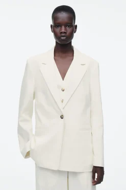 BLAZER SUPERPUESTO EN MEZCLA DE LINO*COS Discount