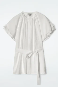 BLUSA CON CAPAS Y CINTURÓN DE LAZADA*COS Clearance
