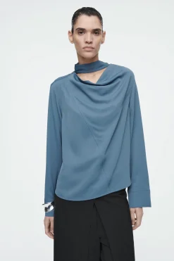BLUSA CON DETALLE DE PAÑUELO DRAPEADA*COS Discount