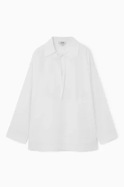 BLUSA CON ESCOTE DE PICO CON TIRAS DE ANUDAR*COS Best