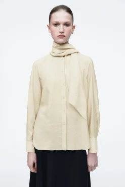 BLUSA DE SEDA CON DETALLE DE PAÑUELO*COS Clearance
