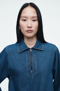 BLUSA DENIM CON MEDIA CREMALLERA*COS Outlet