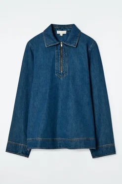 BLUSA DENIM CON MEDIA CREMALLERA*COS Outlet