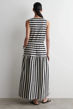 BOATNECK GATHERED MIDI DRESS*COS New