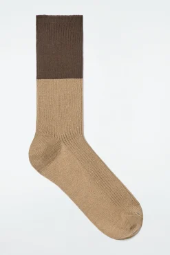 CALCETINES DE ALGODÓN CON BLOQUES DE COLOR*COS Discount
