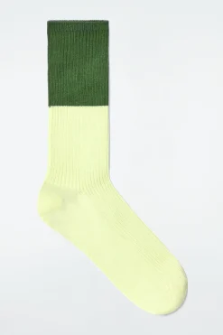CALCETINES DE ALGODÓN CON BLOQUES DE COLOR*COS Online
