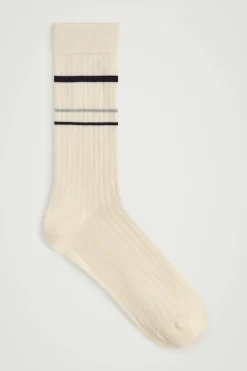 CALCETINES DE ALGODÓN DE CANALÉ A RAYAS*COS New