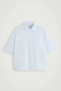 CAMISA CERRADA DE MANGA CORTA DE ALGODÓN*COS Online