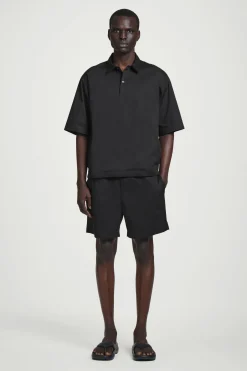 CAMISA CERRADA DE MANGA CORTA DE ALGODÓN*COS Sale