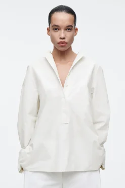 CAMISA CON CUELLO MAO Y MEDIA TAPETA*COS New