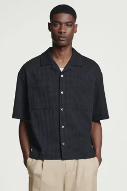 CAMISA DE ALGODÓN CUADROS CON TEXTURA RELAXED FIT*COS Clearance