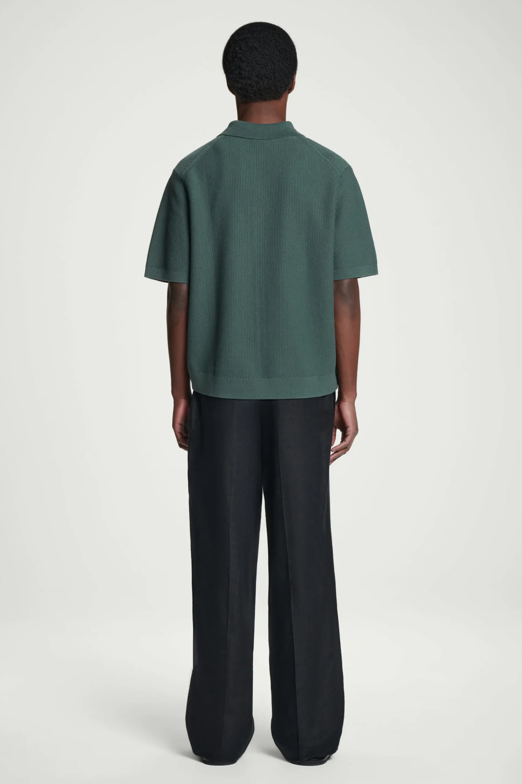 CAMISA DE ALGODÓN DE PUNTO GOFRADO CON CREMALLERA*COS Sale