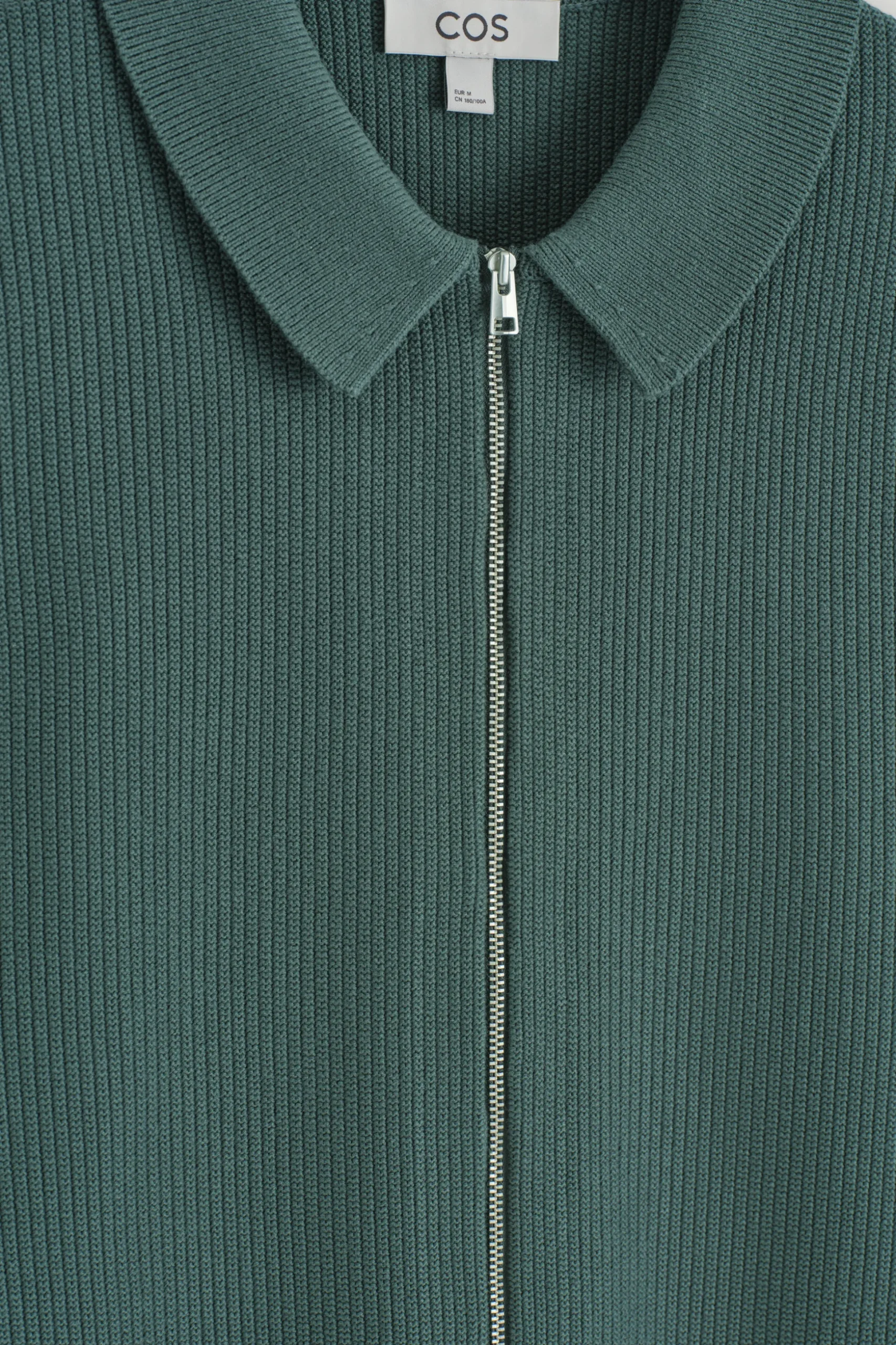 CAMISA DE ALGODÓN DE PUNTO GOFRADO CON CREMALLERA*COS Sale
