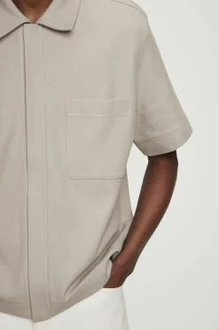 CAMISA DE ALGODÓN ELÁSTICA CON CREMALLERA*COS Best