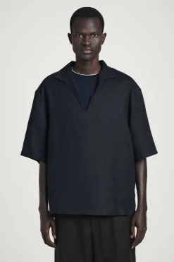 CAMISA DE LINO CON CUELLO ABIERTO*COS Hot