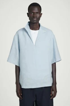 CAMISA DE LINO CON CUELLO ABIERTO*COS Clearance