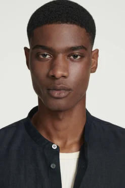 CAMISA DE LINO CON CUELLO MAO*COS Clearance