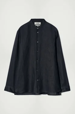 CAMISA DE LINO CON CUELLO MAO*COS Clearance