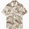 CAMISA DE LINO DE MANGA CORTA, ESTAMPADO BOTÁNICO*COS Outlet
