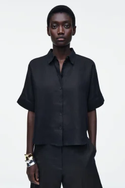 CAMISA DE LINO DE MANGA CORTA*COS Fashion
