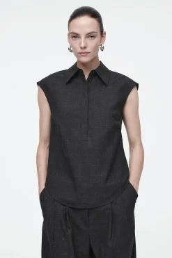CAMISA MANGA CORTA LANA JASPEADA SLIM FIT*COS Outlet