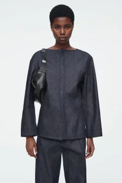 CAMISA VAQUERA SIN TRATAR DE CUELLO DE BARCO*COS Fashion