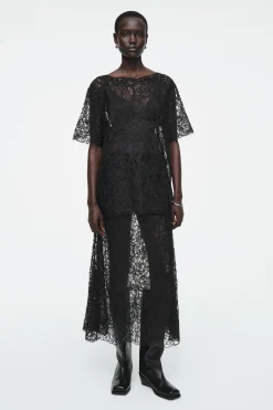 CAMISETA BORDADA DE MOHAIR CON TRANSPARENCIAS*COS Clearance