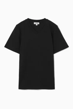 CAMISETA BOXY CON CUELLO DE PICO REGULAR FIT*COS Outlet