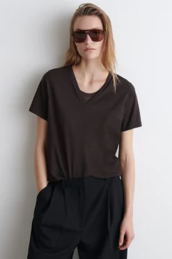 CAMISETA DE ALGODÓN CON CUELLO DE PICO*COS Sale
