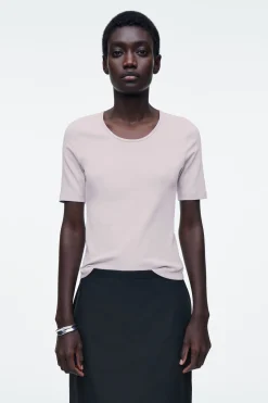 CAMISETA DE ALGODÓN CON CUELLO REDONDO*COS New