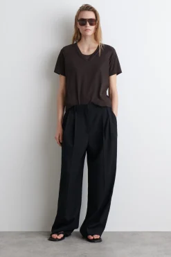 CAMISETA DE ALGODÓN CON CUELLO DE PICO*COS Sale