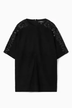 CAMISETA DE ANTE CON LENTEJUELAS*COS Hot