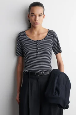 CAMISETA DE CANALÉ CON BOTONES*COS Sale
