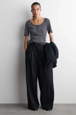 CAMISETA DE CANALÉ CON BOTONES*COS Sale